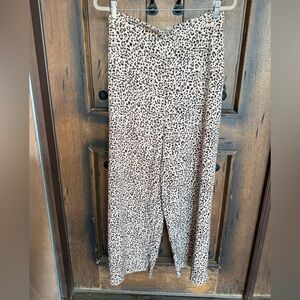 Chic Leopard Print Wide Leg Pants